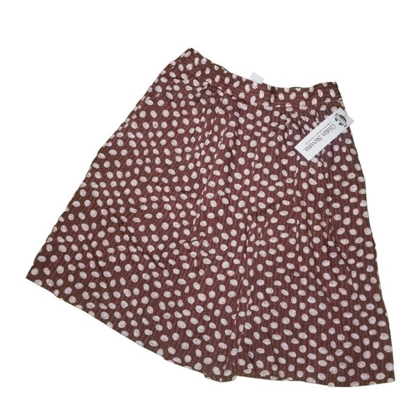 NWT Cristin Stevens Women's Brown Polkadot Blouse and Skirt VTG Set Size Medium - Picture 3 of 13